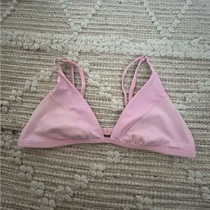 Pink triangle bikini top
